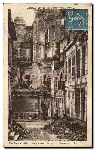 Cartes postales Arras Apres Le Bombardement La Cathedrale L'abside Militaria