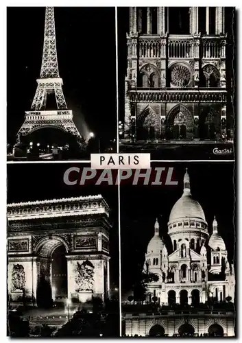 Cartes postales moderne Paris Tour Eiffel Notre Dame Arc de Triomphe Sacre Coeur Montmartre