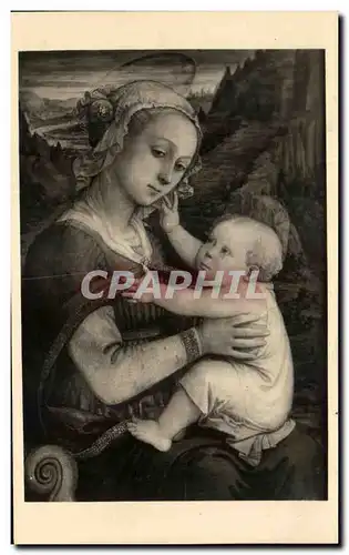 Cartes postales Exposition Des Chefs D&#39OEuvre De La Pinacotheque De Munich Fra Filippo Lippi Vierge Et l&#39e