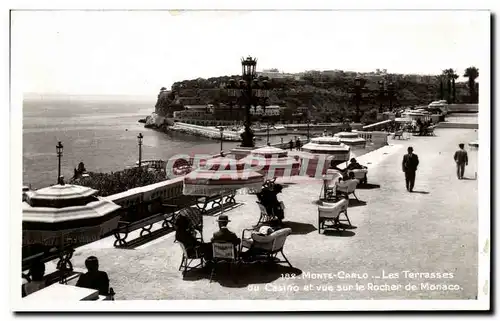 Cartes postales Monte Carlo Les Terrasses Du Casino Et Vue Sur Le Rocher De Monaco