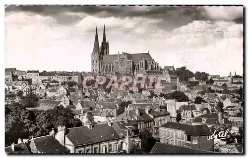 Cartes postales chartres Vue Generale Sur la Cathedrale