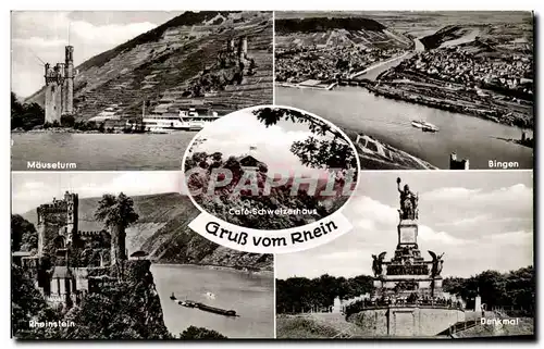 Cartes postales Gruss Vom Rhein Mauseturm Bingen Rheinstein Debkmal