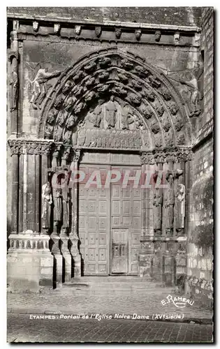 Cartes postales moderne Etampes Portail de I'Eglise Notre Dame