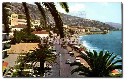 Cartes postales Menton La Promenade La Plage Vue vers I&#39Italie