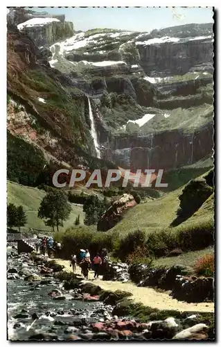 Ansichtskarte AK Gavarnie A dos d&#39ane sur le chemin du Cirque