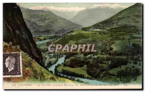 Cartes postales Lourdes La Vallee D&#39Argeles Vue Du Funiculaire Du Pic Du Jer