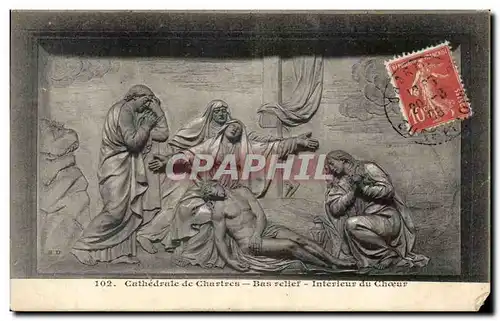 Ansichtskarte AK Cathedrale de Chartres Bas relief Interieur du Choeur