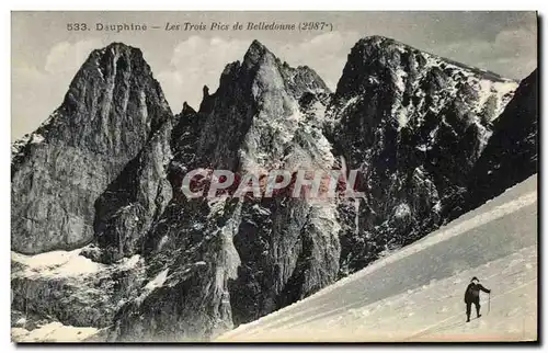 Cartes postales Dauphine Les Trois Pics De Belledonne