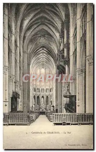 Cartes postales Cathedrale de Chartres La Nef