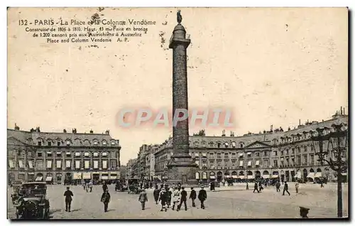 Cartes postales Paris La Place et la Colonne Vendome