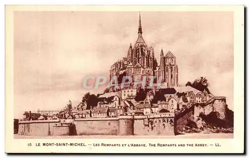Cartes postales Le Mont Saint Michel Les Remparts Et L'Abbaye