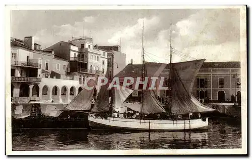 Cartes postales barco costerio no caes de Ponta Delgada Sao Miguel Acores Bateau