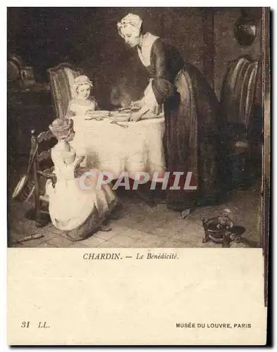 Cartes postales Chardin Le Benedicite Musee Du Louvre Paris