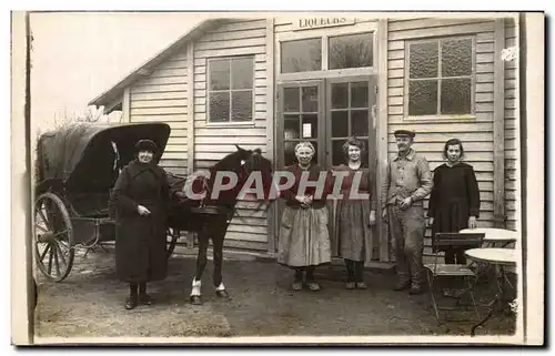 CARTE PHOTO Attelage Cheval Paysans Folklore