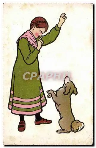 Cartes postales Femme et chien