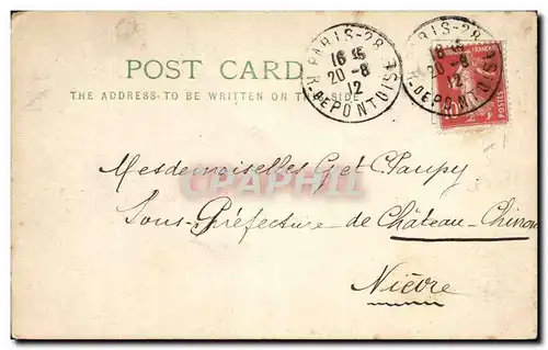 Carte postale pour Chateau Chinon Paupey 1912