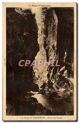 Cartes postales Les Ravins de Kakouetta Sortie des Grottes La Soule