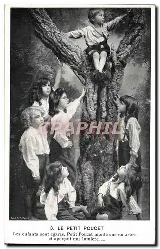 Ansichtskarte AK Le Petit Poucet Les enfants sont egares Petit Poucet monte sur un arbre et apercoit une lumiere