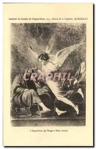 Cartes postales Institut St Joseph de I&#39Apparition Apparition de l&#39ange a Saint Joseph