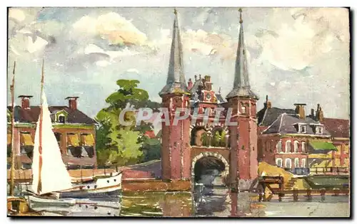 Cartes postales Petite ville au bord de l&#39eau Bateau