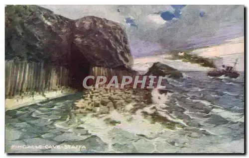 Ansichtskarte AK Irlande Fingalls Cave Staffa Bateau