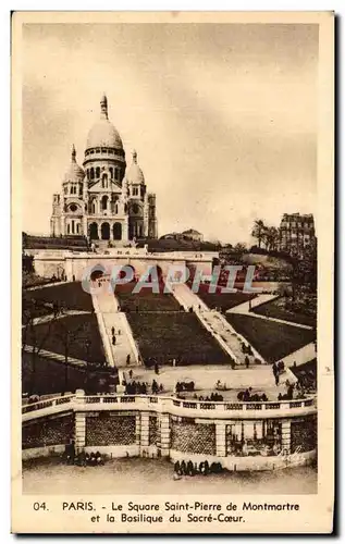 Ansichtskarte AK Paris Le Square Saint Pierre De Montmartre Et La Basilique Du Sacre Coeur