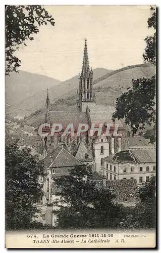 Cartes postales La Grande Guerre Thann La Cathedrale