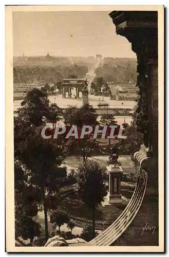 Ansichtskarte AK En Flanant Perspective sur le Jardin des Tuileries et I&#39Arc de Triomphe de I&#39Etoile Paris