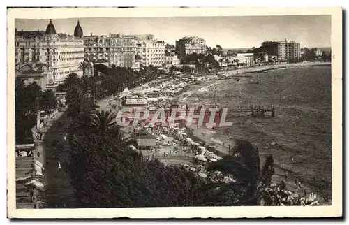 Cartes postales Cannes La Piage de la Croisette et les grands Hotels