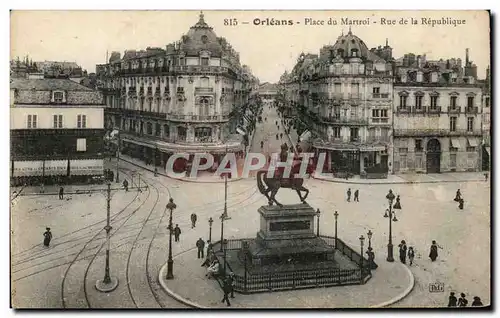 Cartes postales Orleans Place du Martroi Rue de la Republique Jeanne d&#39arc