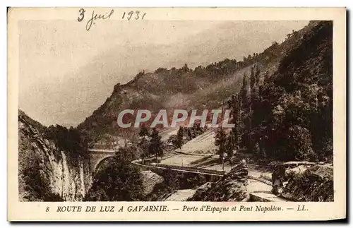 Ansichtskarte AK Route De Luz a Gavarnie Porte d&#39Espagne et Pont Napoleon