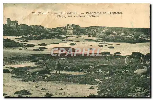 Cartes postales Tregastel Panorama De Tregastel Plage Ses Curieux Rochers