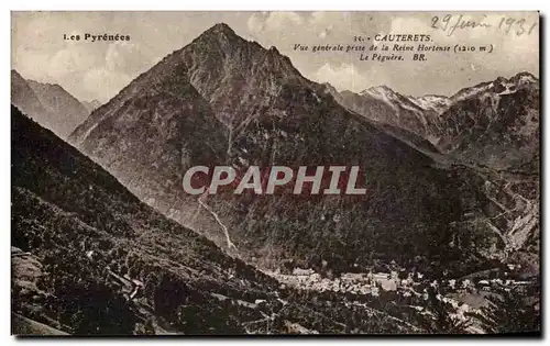 Cartes postales Cauterets Vue Generale Prise de la Reine Hortense Le peguere