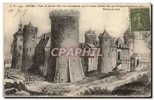 Ansichtskarte AK Rouen Tour Ou Jeanne d&#39Arc Fut Enfermee Et Action Chateau