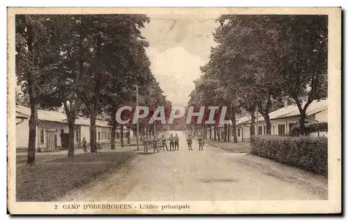 Cartes postales Camp D&#39Oberhoffen L&#39Allee Prinicipale Militaria