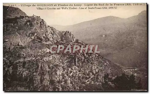 Cartes postales Village de Gourdon et Viaduc du loup Ligne du Sud de la France