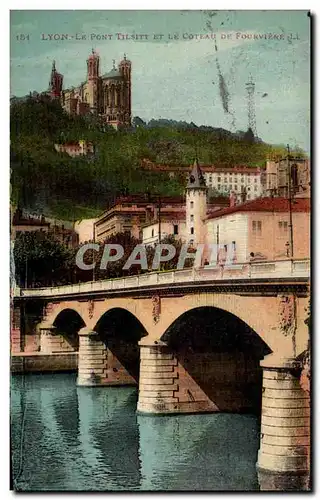 Ansichtskarte AK Lyon Le pont Tilsitt Et Le Coteau De Fourviere