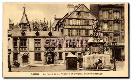 Cartes postales Rouen La place de La Pucelle et l&#39Hotel Bourgtheroulde