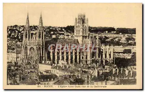 Cartes postales Rouen L&#39Eglise Saint Ouen Vue de la Cathedrale