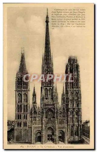 Cartes postales Rouen La Cathedrale Vue d'ensemble