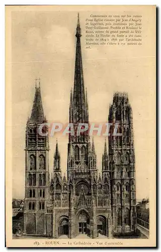 Cartes postales Rouen La Cathedrale Vue d&#39Ensemble