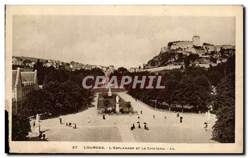 Cartes postales Lourdes L&#39Esplanade Et le Chateau