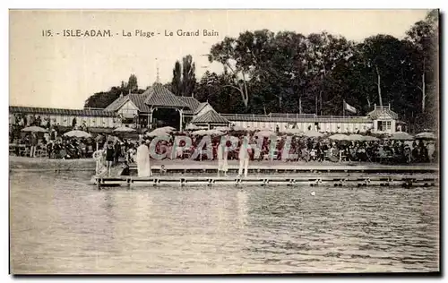 Cartes postales Isle Adam La Plage Le Grand Bain
