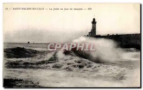 Ansichtskarte AK Saint Valery En Caux La Jetee Un Jour de Tempete