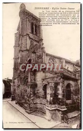 Cartes postales Tonnerre Eglise Notre Dame