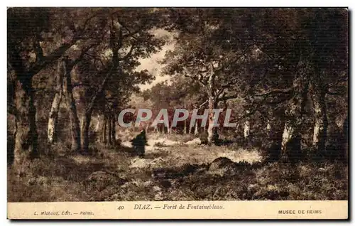 Cartes postales Fantaisie Diaz Foret de Fontainebleau Musee de Reims