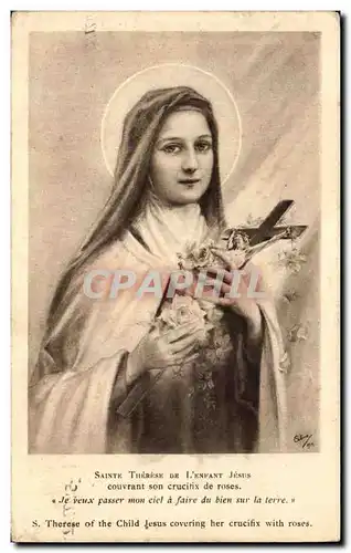 Cartes postales Fantaisie Sainte Therese de l'Enfant Jesus