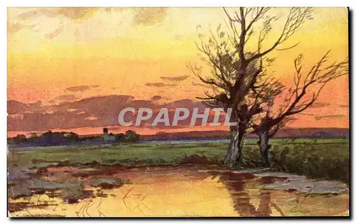 Cartes postales Fantaisie Paysage Coucher de soleil