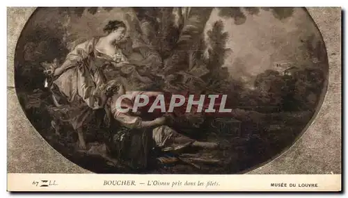 Cartes postales Boucher L&#39Oiseau Pris Dans Les Filets Musee Du Louvre Paris