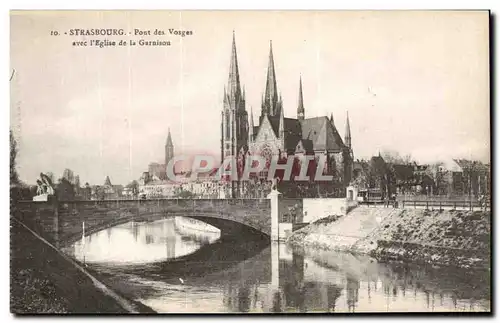 Cartes postales Strasbourg Pont Des Vosges Avec l'Eglise De La Garnison